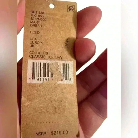 Cremieux Dress Classic Holiday Gold Formal Dress Champagne Flutter Sleeve Size 4 - Picture 4 of 9